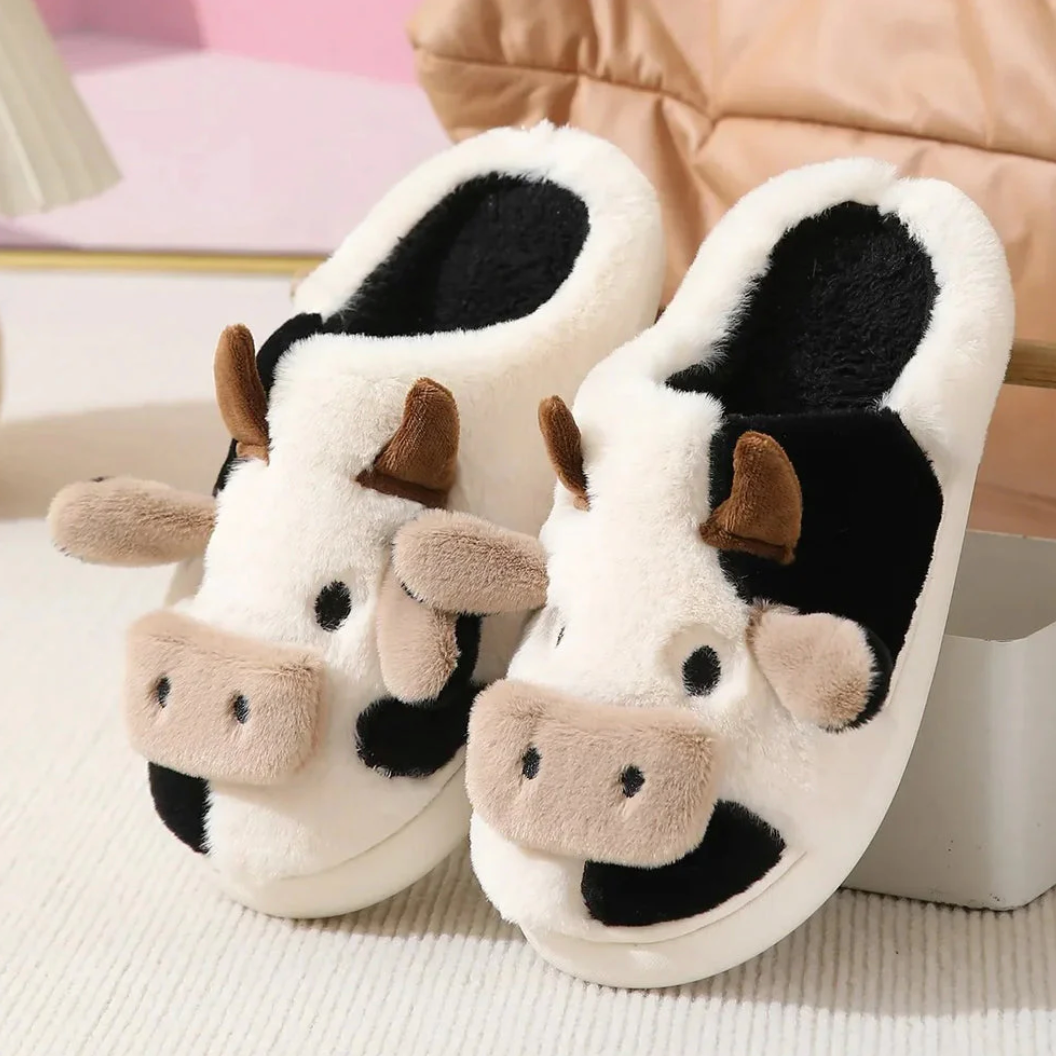 Domino & Penny Cow Slippers