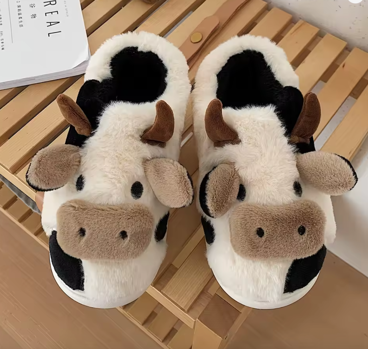Domino & Penny Cow Slippers